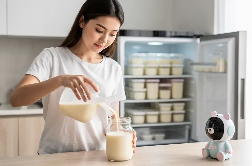 Abpumpen und sofort einfrieren von Muttermilch für sichere Lagerung