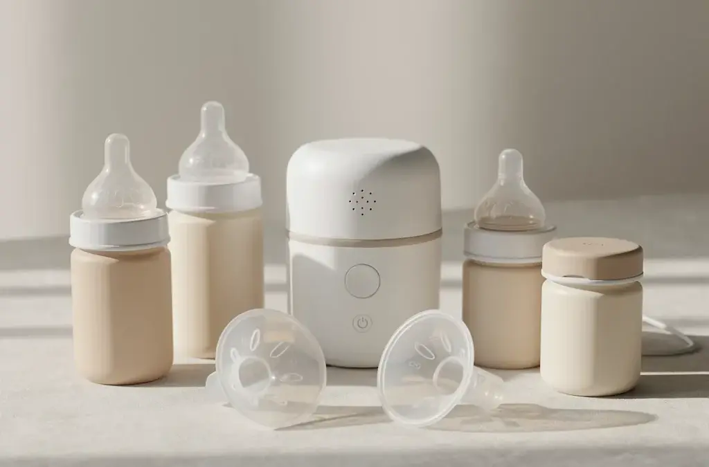 Zubehör für tragbare Milchpumpen: Flaschen, Brustschilde und Pflegeprodukte