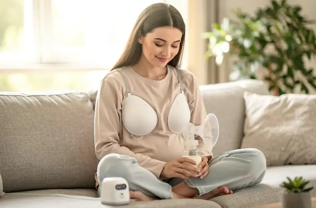 Freihändiges Abpumpen mit speziellen BHs für mütterliche Flexibilität und Komfort