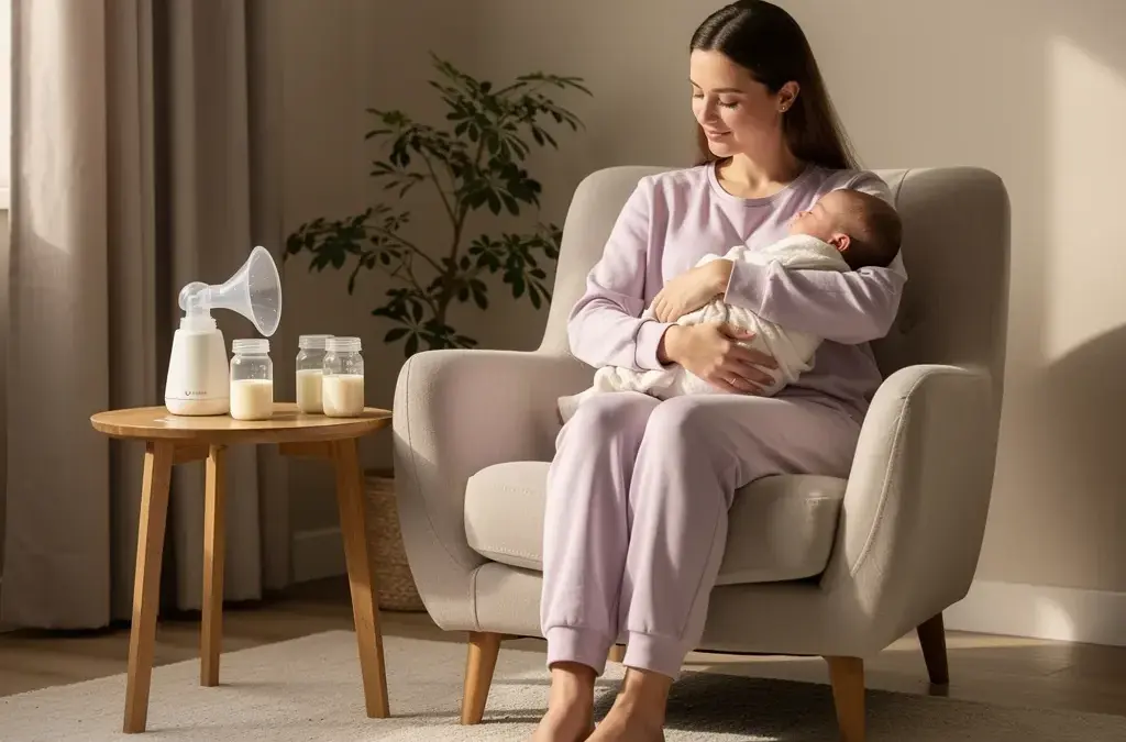 Muttermilch pumpe ohne Aufwand abpumpen in entspannter Umgebung