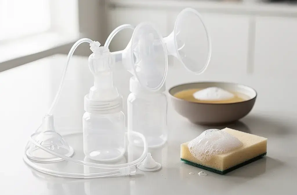Illustration zum Thema Muttermilch pumpe reinigen