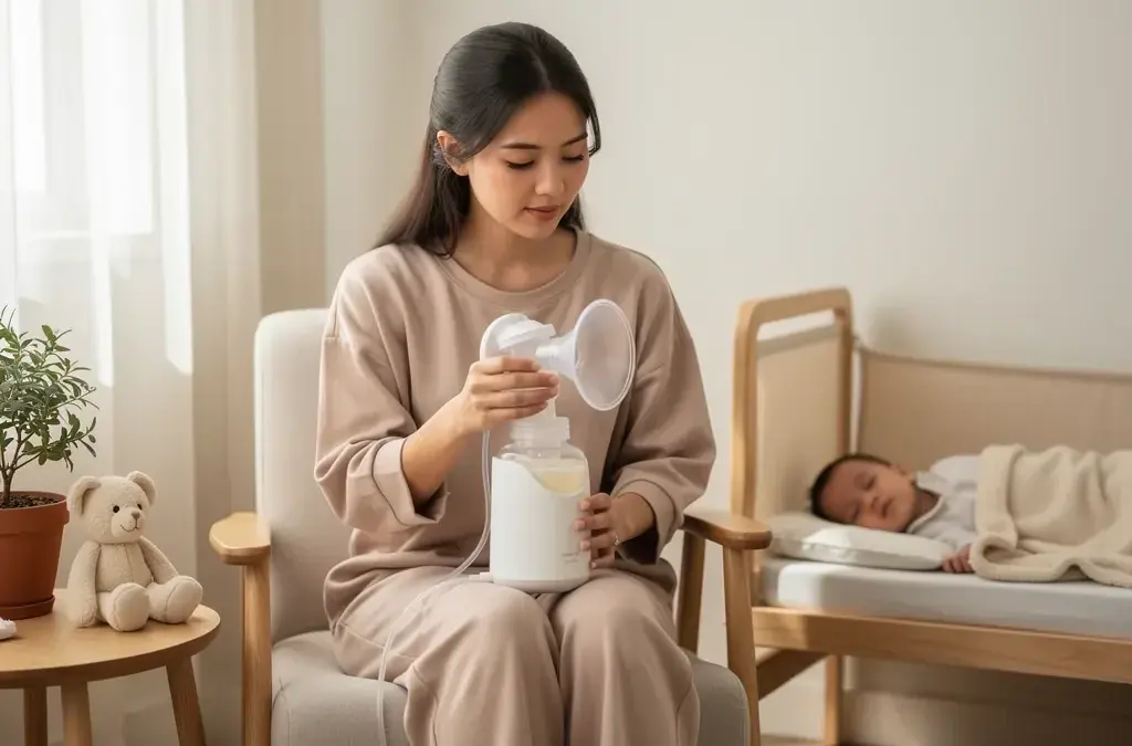 Beispielhafte Milchpumpe im Alltag für Anfänger mit Pumpplan