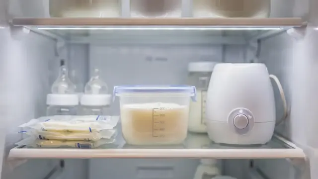 Abgepumpte Muttermilch in einem Kühlschrank: Thema erneutes Kühlen von Muttermilch