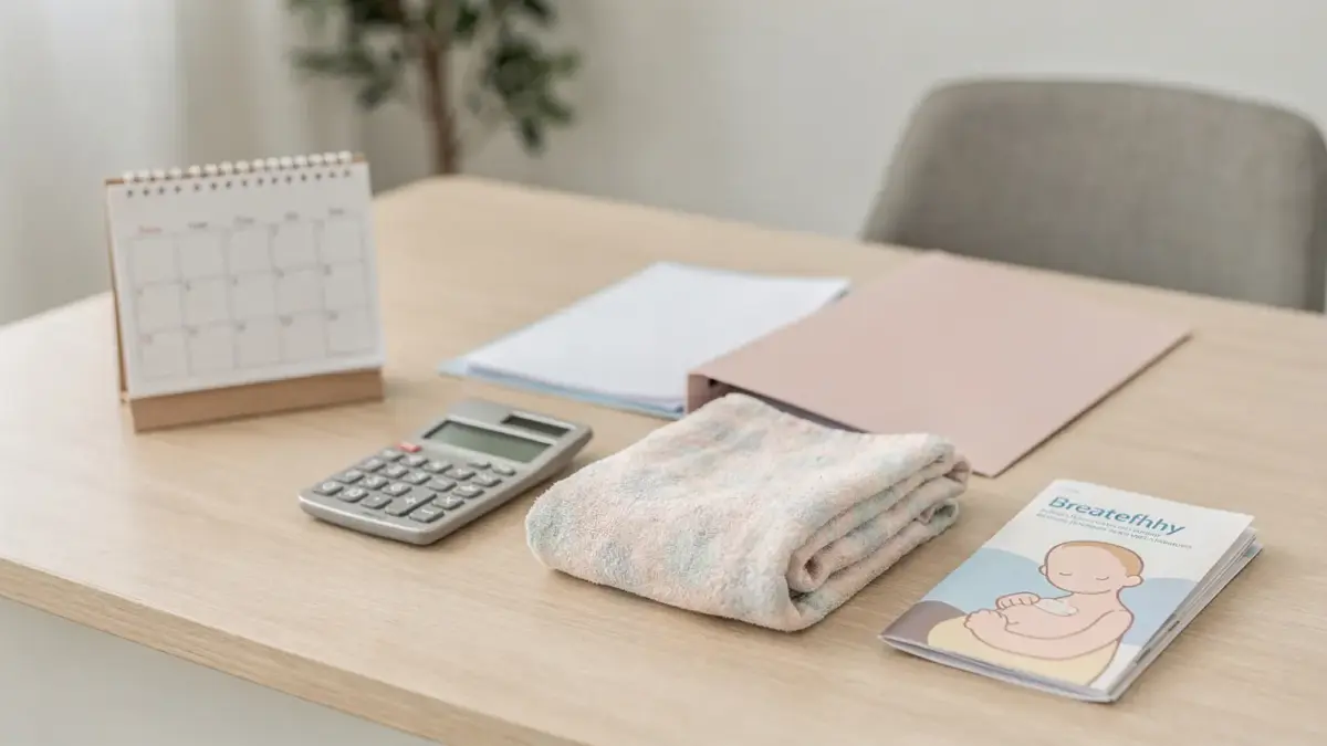 Beratung zu Mutterschaftsgeld beim Stillen mit Kalender, Rechner und Informationsblatt
