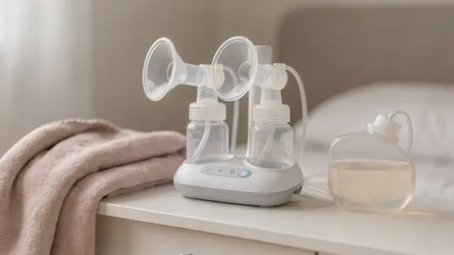Abpump-Set mit Milchpumpe, Brusthaube und Entspannungszubehör zur Förderung des Milchflusses